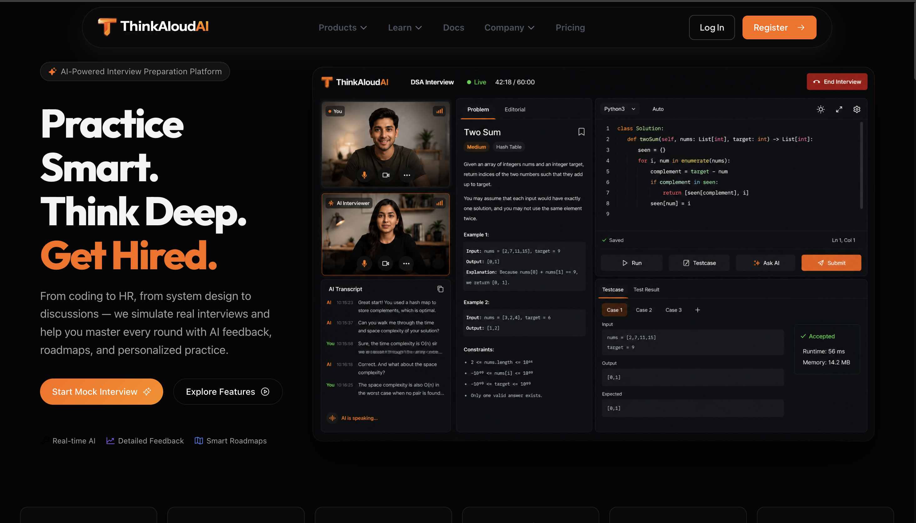 ThinkAloud.ai - AI Interview Platform