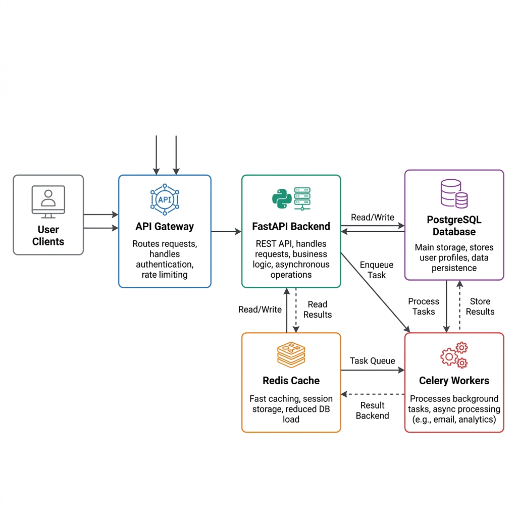 Scalable User Service Architecture Diagram